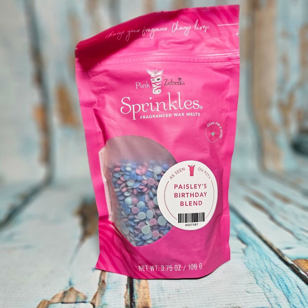 Pink Zebra Sprinkles Paisley's Birthday Blend Wax Melts 3.75 oz New Sealed